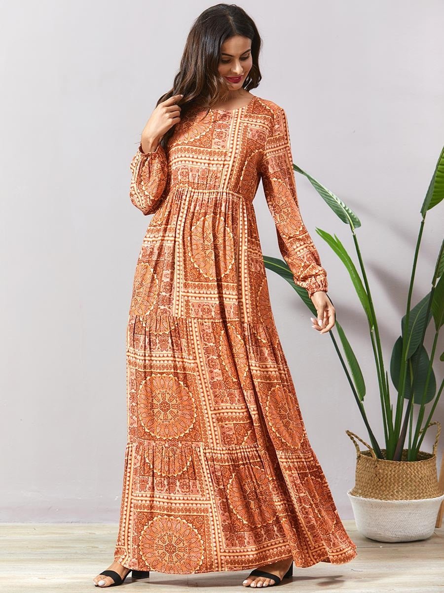 Ethereal Glow - Bohemian Cotton Blend Dress by The Nevermore – Unique Boho Dresses by Nevermore Lifestyle & Tech | 3XL Picture color