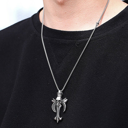 Ethereal Skull Serenity - The Nevermore Titanium Steel Pendant