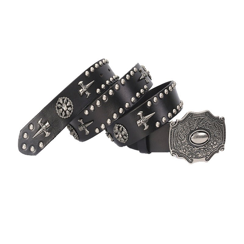 Euphoria Soulthorn – Gothic Leather Belt by The Nevermore – Unique by Nevermore Lifestyle & Tech | 105cm Black