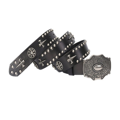 Euphoria Soulthorn – Gothic Leather Belt by The Nevermore – Unique by Nevermore Lifestyle & Tech | 105cm Black