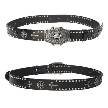 Euphoria Soulthorn – Gothic Leather Belt by The Nevermore – Unique by Nevermore Lifestyle & Tech | 105cm Black