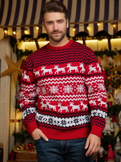Evergleam Cheer – Christmas Couple Sweater by The Nevermore – Unique Christmas by Nevermore Lifestyle & Tech | L Red male