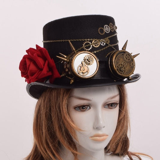 Evie Reedham - The Nevermore Steampunk Hat for Women – Unique Steampunk Accessories by Nevermore Lifestyle & Tech | High Hat with voile