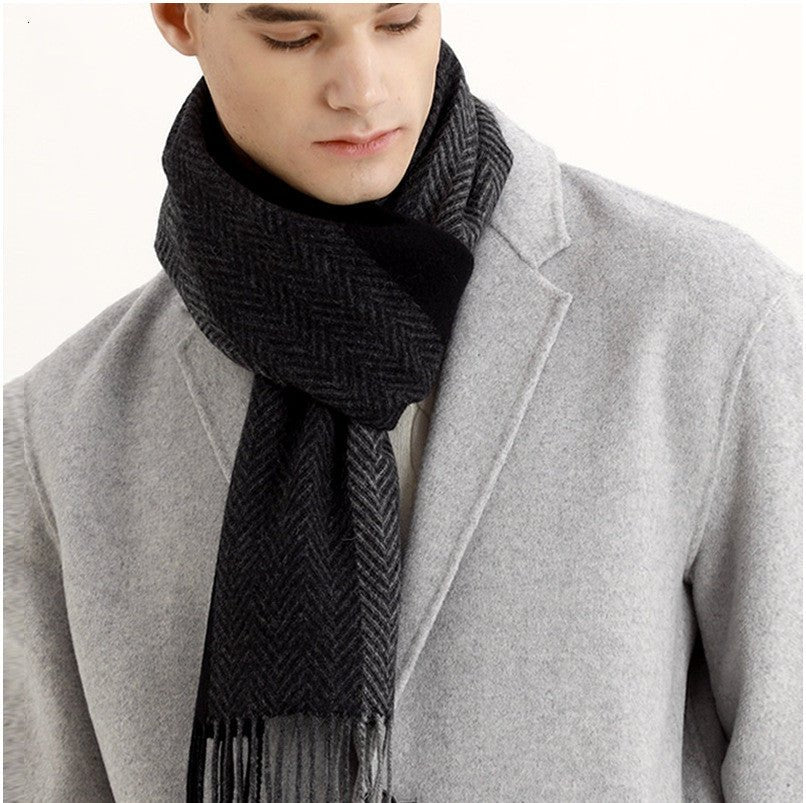 Executive Elegance - The Nevermore Business cashmere scarf – Unique Accessories by Nevermore Lifestyle & Tech | Black gray twill