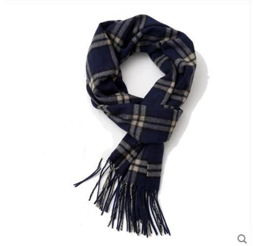Executive Elegance - The Nevermore Business cashmere scarf – Unique Accessories by Nevermore Lifestyle & Tech | Navy Blue Check