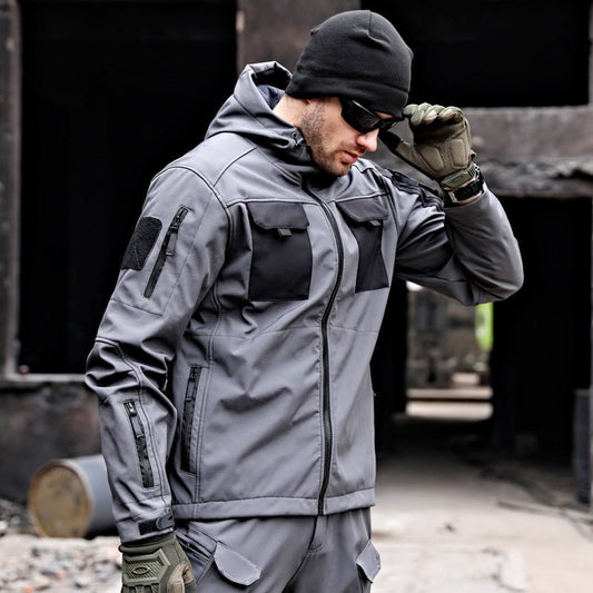 Falkor Thunderstrike - The Nevermore Tactical Windbreaker Waterproof Jacket for Men – Unique Men's Fashion by Nevermore Lifestyle & Tech | L Black Set