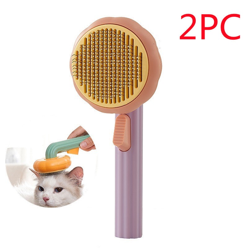 SleekGroom Self-Cleaning Cat Brush - The Nevermore Pet Grooming Supplies