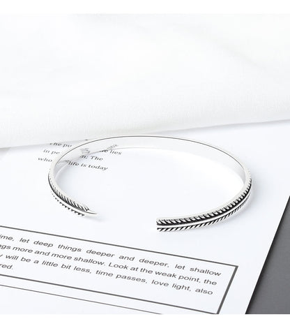 Feather Charm - Vintage Cuff Bracelet by The Nevermore – Unique Bracelets by Nevermore Lifestyle & Tech | Thai silver