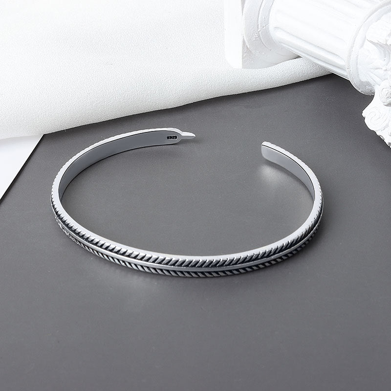 Feather Charm - Vintage Cuff Bracelet by The Nevermore – Unique Bracelets by Nevermore Lifestyle & Tech | Thai silver