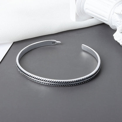 Feather Charm - Vintage Cuff Bracelet by The Nevermore – Unique Bracelets by Nevermore Lifestyle & Tech | Thai silver