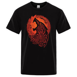 Fenrir Wolf - The Nevermore Gothic T-Shirt Norse Mythology Vikings – Unique Gothic Fashion by Nevermore Lifestyle & Tech | L Black