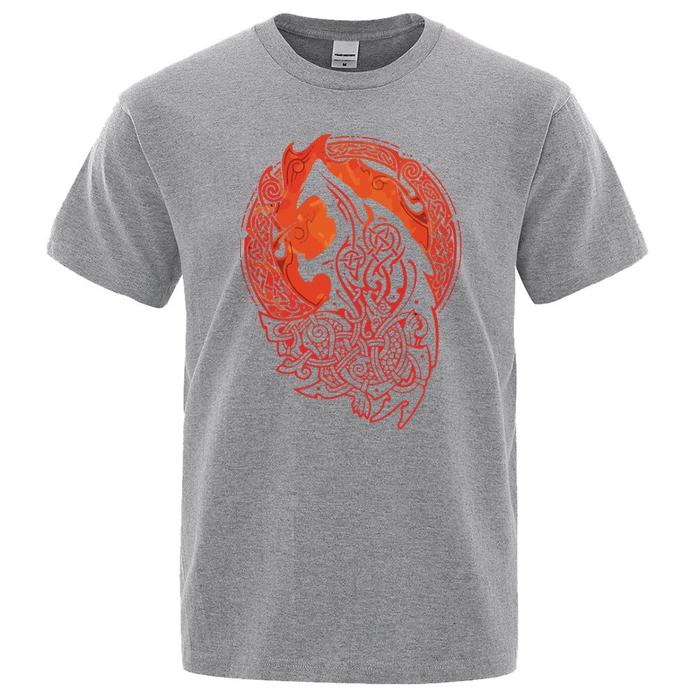 Fenrir Wolf - The Nevermore Gothic T-Shirt Norse Mythology Vikings – Unique Gothic Fashion by Nevermore Lifestyle & Tech | L Gray