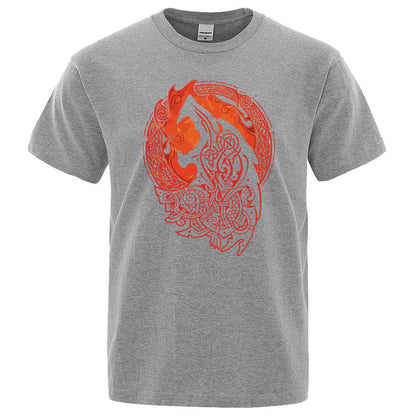 Fenrir Wolf - The Nevermore Gothic T-Shirt Norse Mythology Vikings – Unique Gothic Fashion by Nevermore Lifestyle & Tech | L Gray