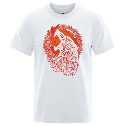 Fenrir Wolf - The Nevermore Gothic T-Shirt Norse Mythology Vikings – Unique Gothic Fashion by Nevermore Lifestyle & Tech | L White