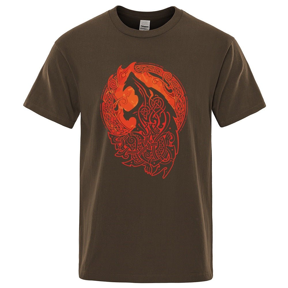 Fenrir Wolf - The Nevermore Gothic T-Shirt Norse Mythology Vikings – Unique Gothic Fashion by Nevermore Lifestyle & Tech | L Yellow