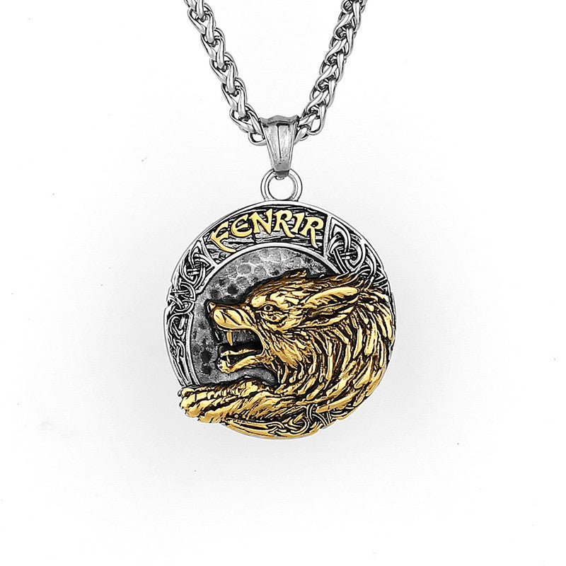 Fenrir’s Might - Viking Wolf Pendant by The Nevermore – Unique Gothic Jewelry by Nevermore Lifestyle & Tech | Gold single pendant