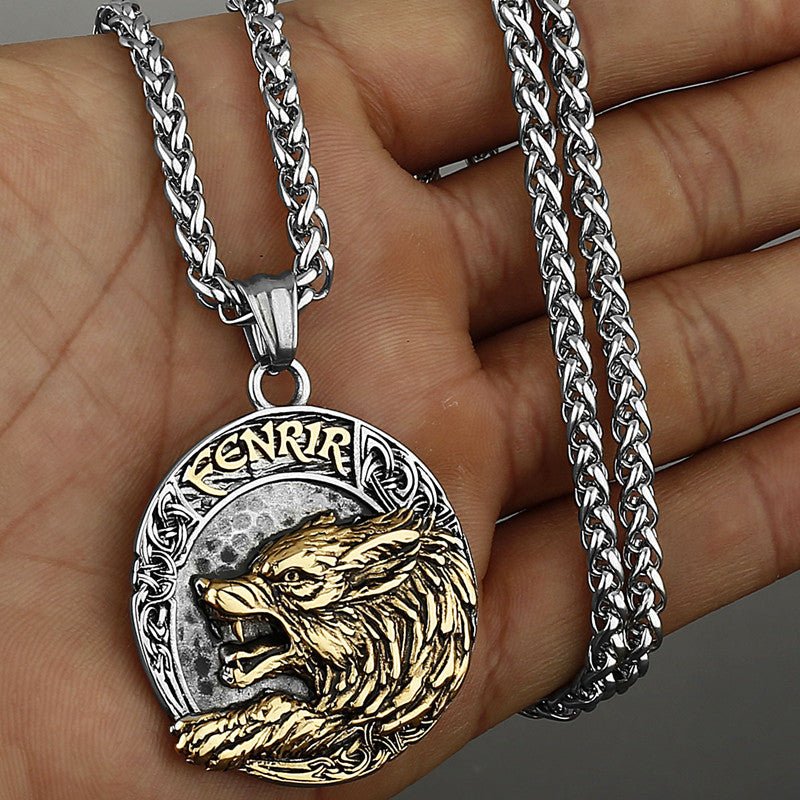 Fenrir’s Might - Viking Wolf Pendant by The Nevermore – Unique Gothic Jewelry by Nevermore Lifestyle & Tech | Gold single pendant