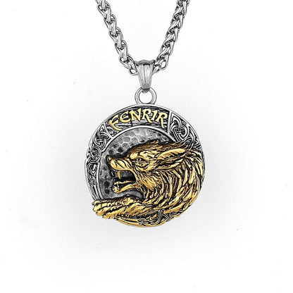 Fenrir’s Might - Viking Wolf Pendant by The Nevermore – Unique Gothic Jewelry by Nevermore Lifestyle & Tech | Gold with 60cm keel chain