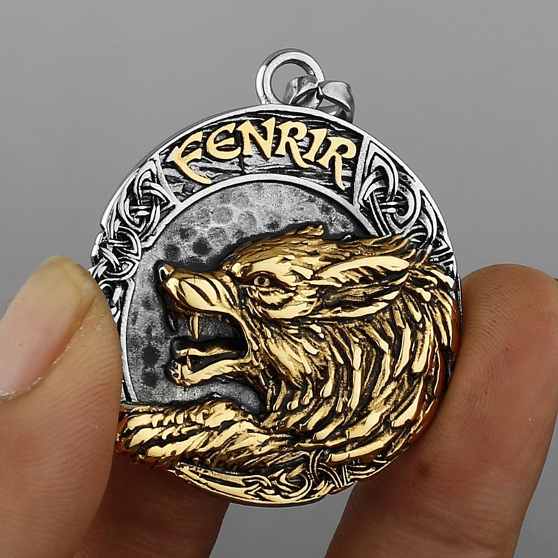 Fenrir’s Might - Viking Wolf Pendant by The Nevermore – Unique Gothic Jewelry by Nevermore Lifestyle & Tech | Steel Color Single Pendant
