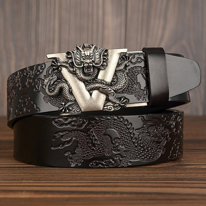 Flickerchomp - The Nevermore Gothic Men's leather belt – Unique Gothic Fashion for Men by Nevermore Lifestyle & Tech | 110cm Black Silver