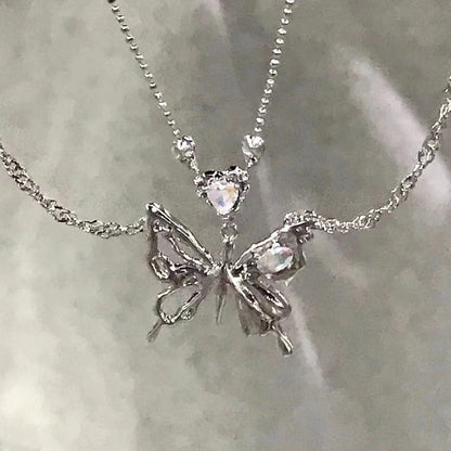 Flitter Flutter - The Nevermore Pendant for Women Double - layer Butterfly Necklace – Unique Pendants - Necklaces by Nevermore Lifestyle & Tech | Double Butterfly Necklace
