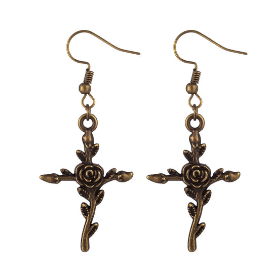 Florian - The Nevermore Earrings Rose in Cross – Unique Earrings by Nevermore Lifestyle & Tech |