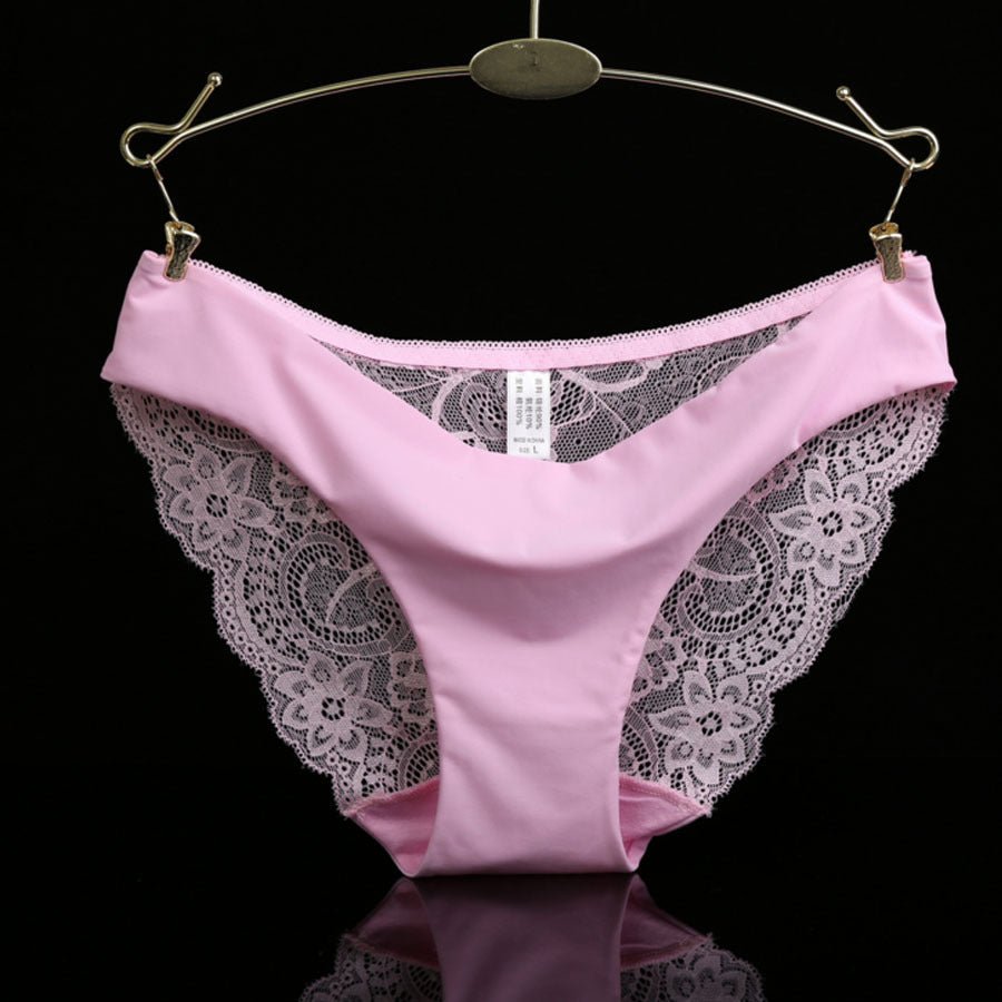Flutterby Sparkle - The Nevermore Lingerie Sexy Mesh Lace Underwear low waist brief – Unique Underwear for Women by Nevermore Lifestyle & Tech | L Light Pink