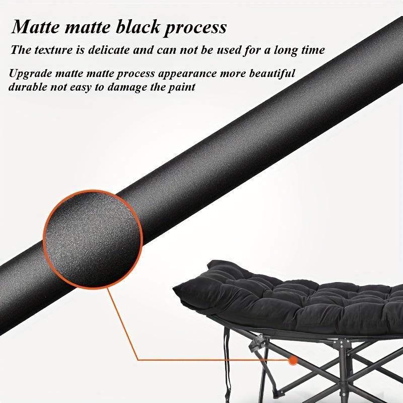 Black Heavy-duty Foldable Camping Bed With A Storage Bag, Suitable For Travel, Office Use, And RV Trips.