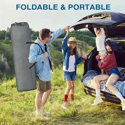 Black Heavy-duty Foldable Camping Bed With A Storage Bag, Suitable For Travel, Office Use, And RV Trips.