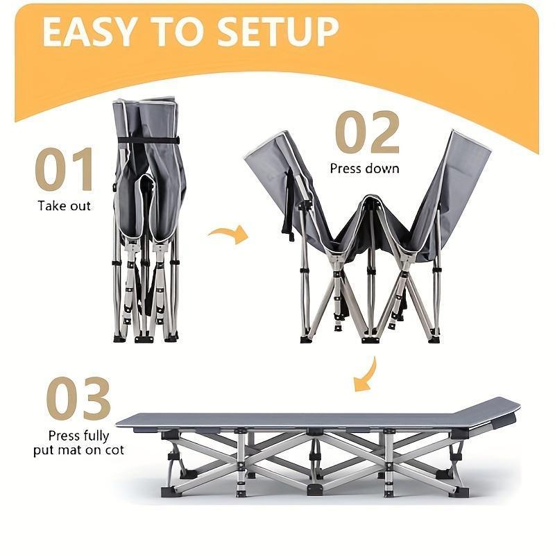 FoldEase - Gray Foldable Camping Bed by The Nevermore