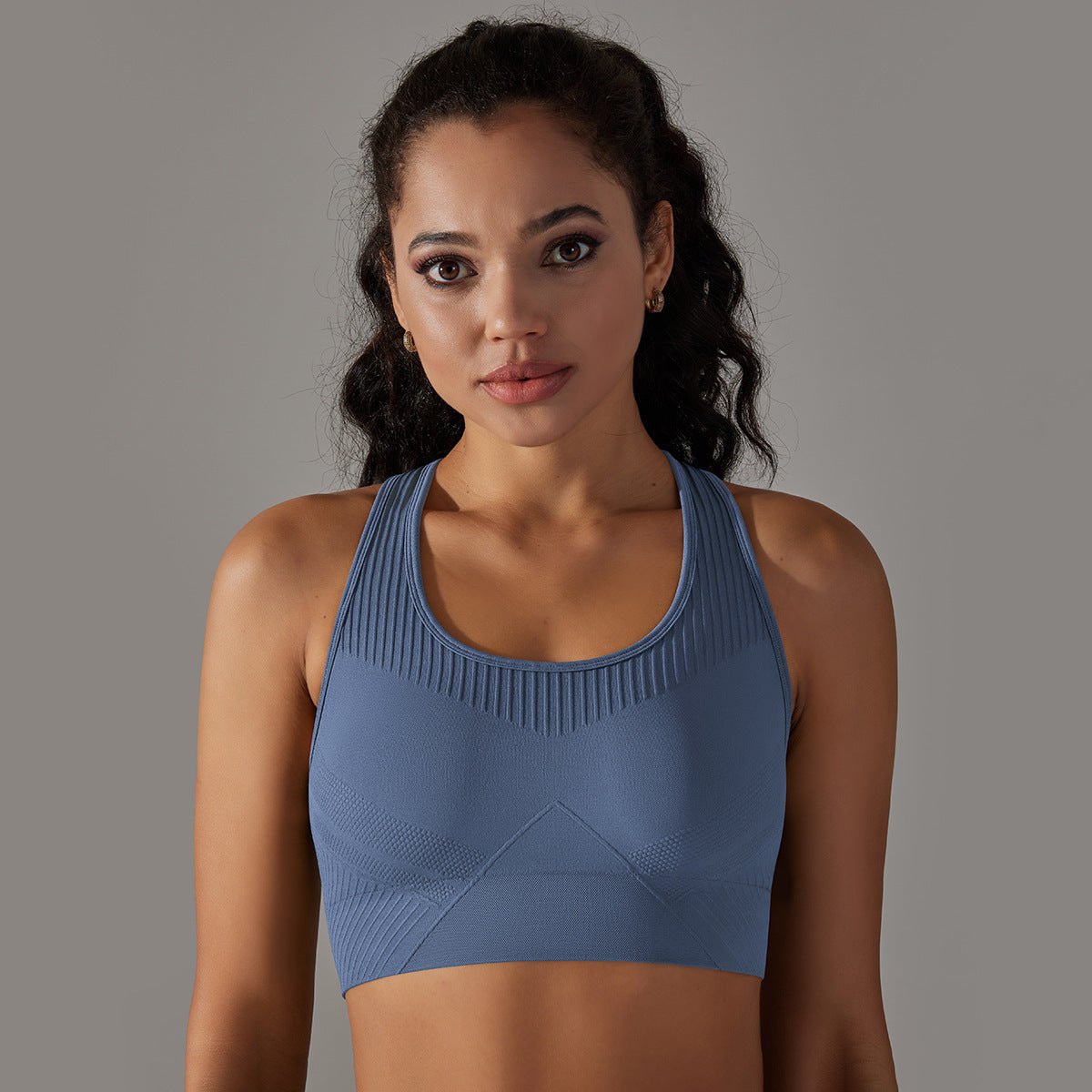 Knitted Solid Color Jacquard H-shaped Beauty Back Yoga Bra