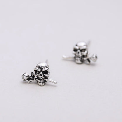 Frederick Blood Skull - The Nevermore Gothic Earrings Sterling Silver – Unique Gothic Jewelry by Nevermore Lifestyle & Tech | Silver