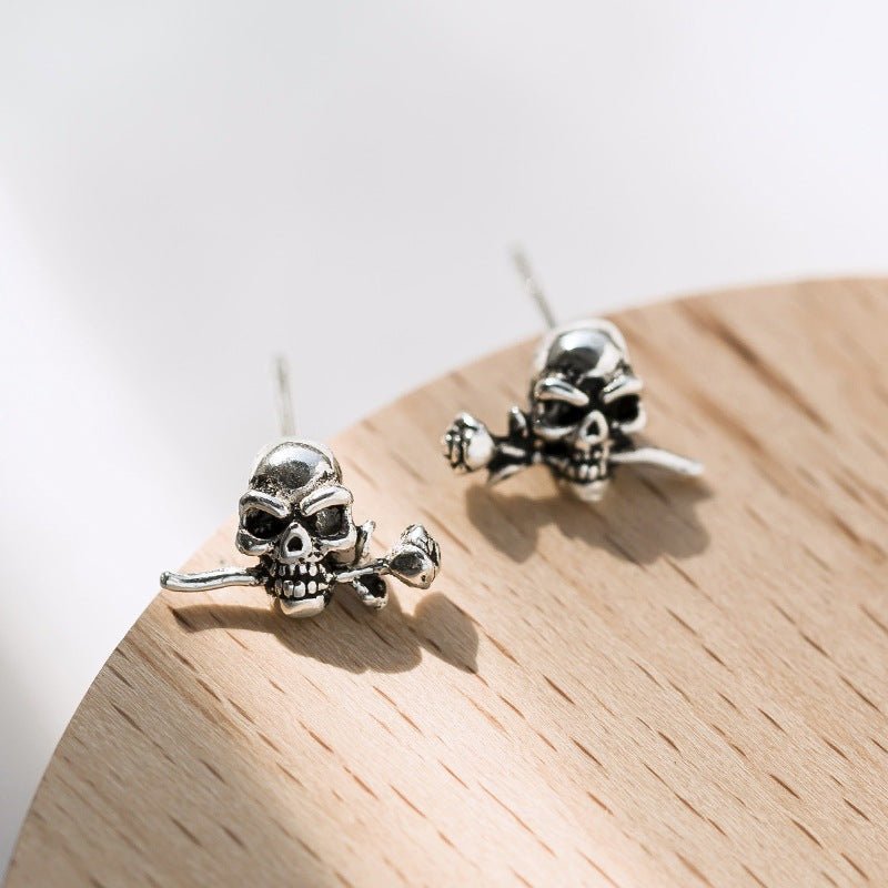Frederick Blood Skull - The Nevermore Gothic Earrings Sterling Silver – Unique Gothic Jewelry by Nevermore Lifestyle & Tech | Silver