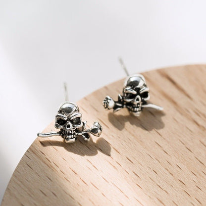 Frederick Blood Skull - The Nevermore Gothic Earrings Sterling Silver – Unique Gothic Jewelry by Nevermore Lifestyle & Tech | Silver