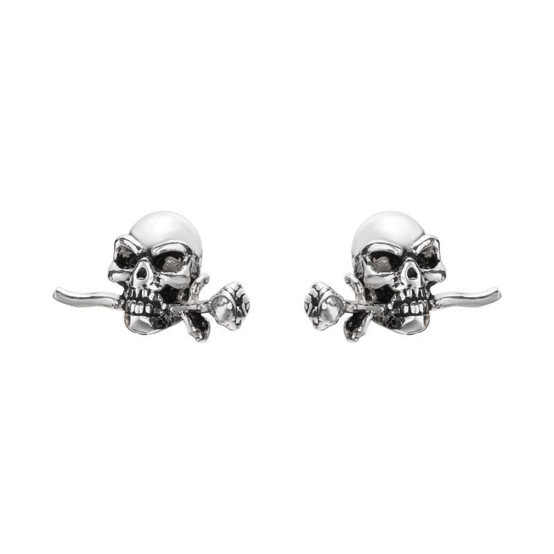 Frederick Blood Skull - The Nevermore Gothic Earrings Sterling Silver – Unique Gothic Jewelry by Nevermore Lifestyle & Tech | Silver