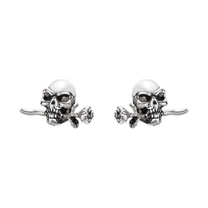 Frederick Blood Skull - The Nevermore Gothic Earrings Sterling Silver – Unique Gothic Jewelry by Nevermore Lifestyle & Tech | Silver