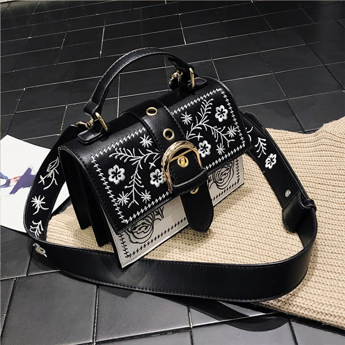 Free Spirit - PU Leather Square Bag by The Nevermore – Unique Bags by Nevermore Lifestyle & Tech | Black