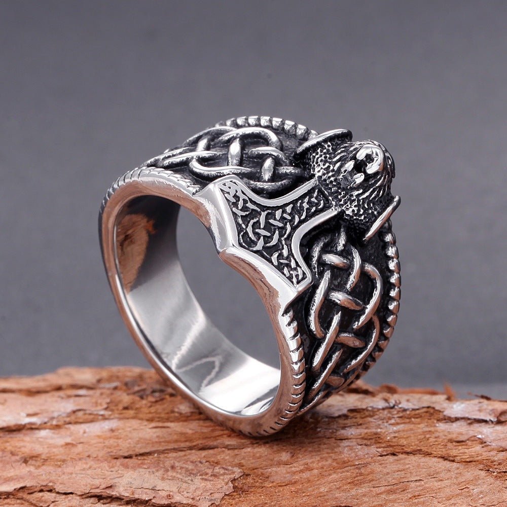 Frode Thor's Hammer - The Nevermore Gothic Norse Ring Titanium Steel – Unique Gothic Jewelry by Nevermore Lifestyle & Tech | 10 Steel