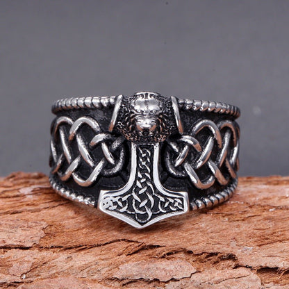Frode Thor's Hammer - The Nevermore Gothic Norse Ring Titanium Steel – Unique Gothic Jewelry by Nevermore Lifestyle & Tech | 10 Steel