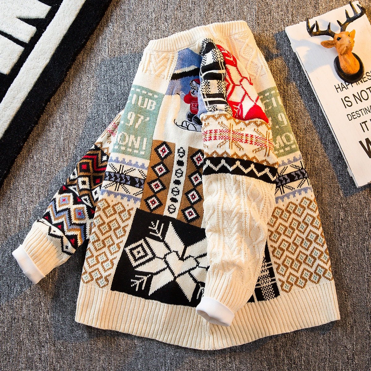 FrostVelvet Knit - Men's Winter Fleece Sweater by The Nevermore – Unique Sweaters for Men by Nevermore Lifestyle & Tech | 2XL JM24 Apricot With Velvet