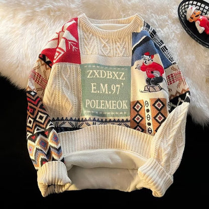 FrostVelvet Knit - Men's Winter Fleece Sweater by The Nevermore – Unique Sweaters for Men by Nevermore Lifestyle & Tech | 2XL JM24 Apricot With Velvet