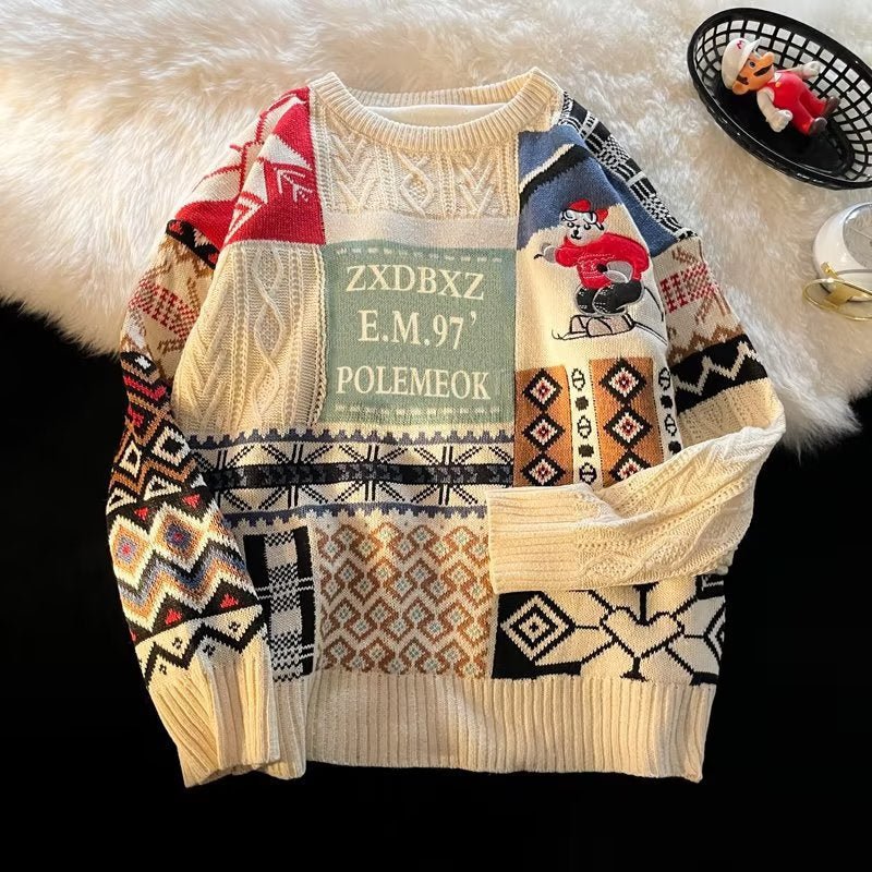 FrostVelvet Knit - Men's Winter Fleece Sweater by The Nevermore – Unique Sweaters for Men by Nevermore Lifestyle & Tech | 2XL M24 Apricot