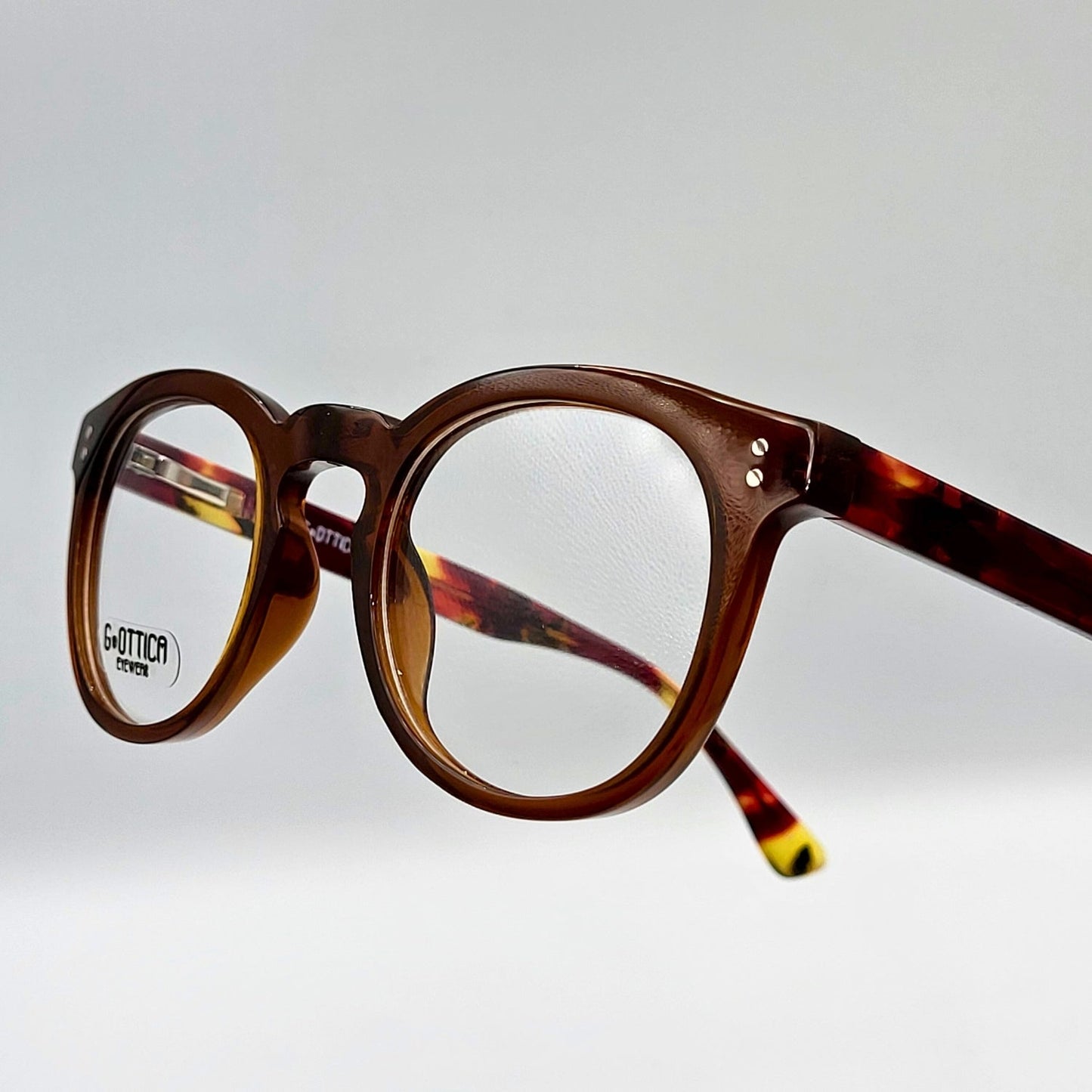 G - OTTICA 883214 - Brown Round Eyeglasses by The Nevermore – Unique Eyeglasses by Nevermore Lifestyle & Tech |