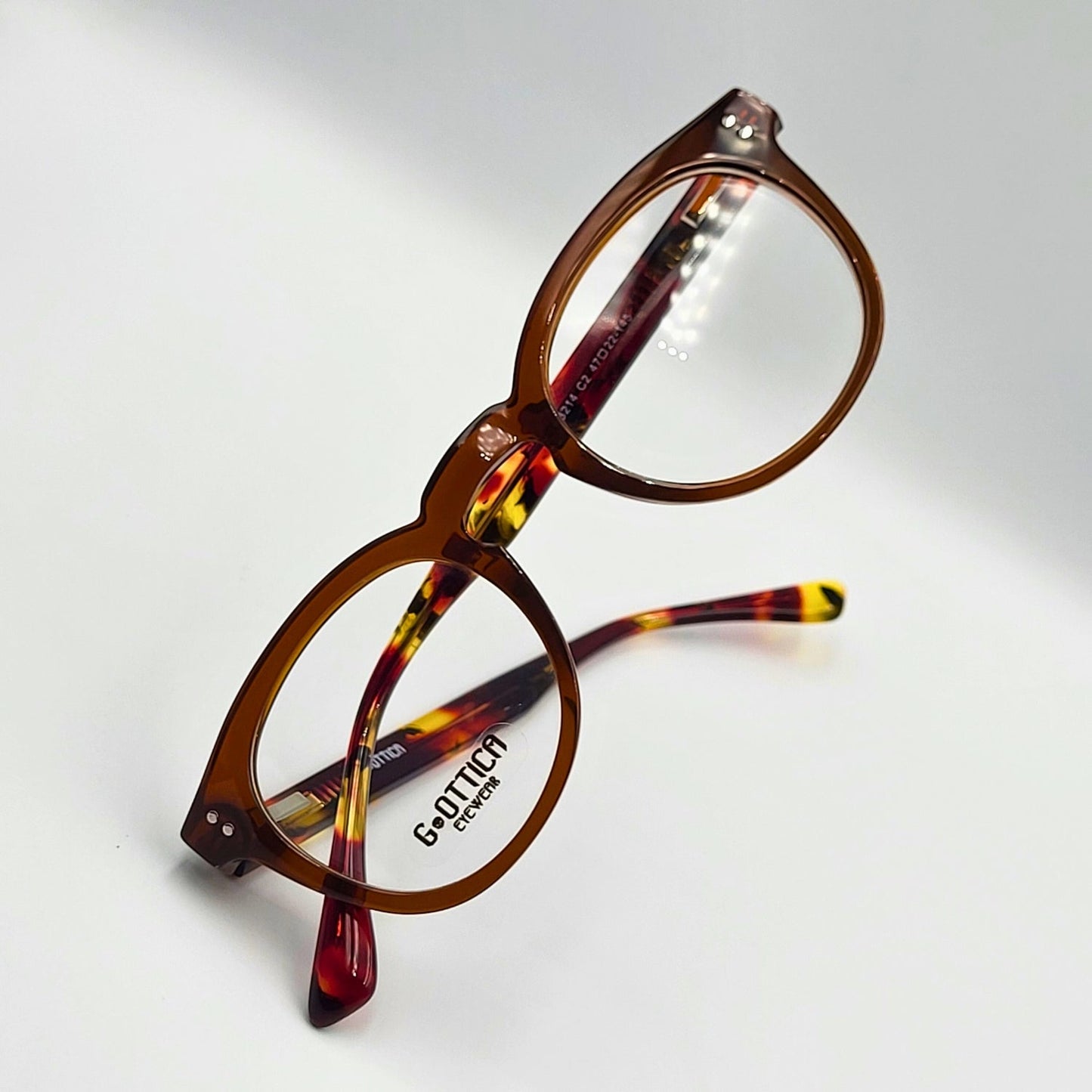 G - OTTICA 883214 - Brown Round Eyeglasses by The Nevermore – Unique Eyeglasses by Nevermore Lifestyle & Tech |