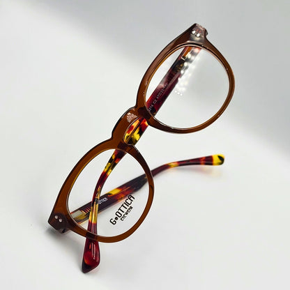 G - OTTICA 883214 - Brown Round Eyeglasses by The Nevermore – Unique Eyeglasses by Nevermore Lifestyle & Tech |