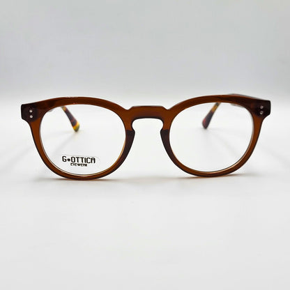 G - OTTICA 883214 - Brown Round Eyeglasses by The Nevermore – Unique Eyeglasses by Nevermore Lifestyle & Tech |