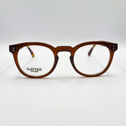 G - OTTICA 883214 - Brown Round Eyeglasses by The Nevermore – Unique Eyeglasses by Nevermore Lifestyle & Tech |