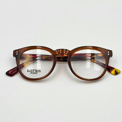 G - OTTICA 883214 - Brown Round Eyeglasses by The Nevermore – Unique Eyeglasses by Nevermore Lifestyle & Tech |