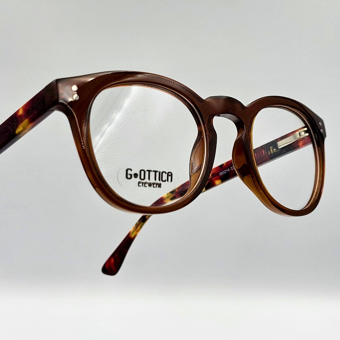 G - OTTICA 883214 - Brown Round Eyeglasses by The Nevermore – Unique Eyeglasses by Nevermore Lifestyle & Tech |