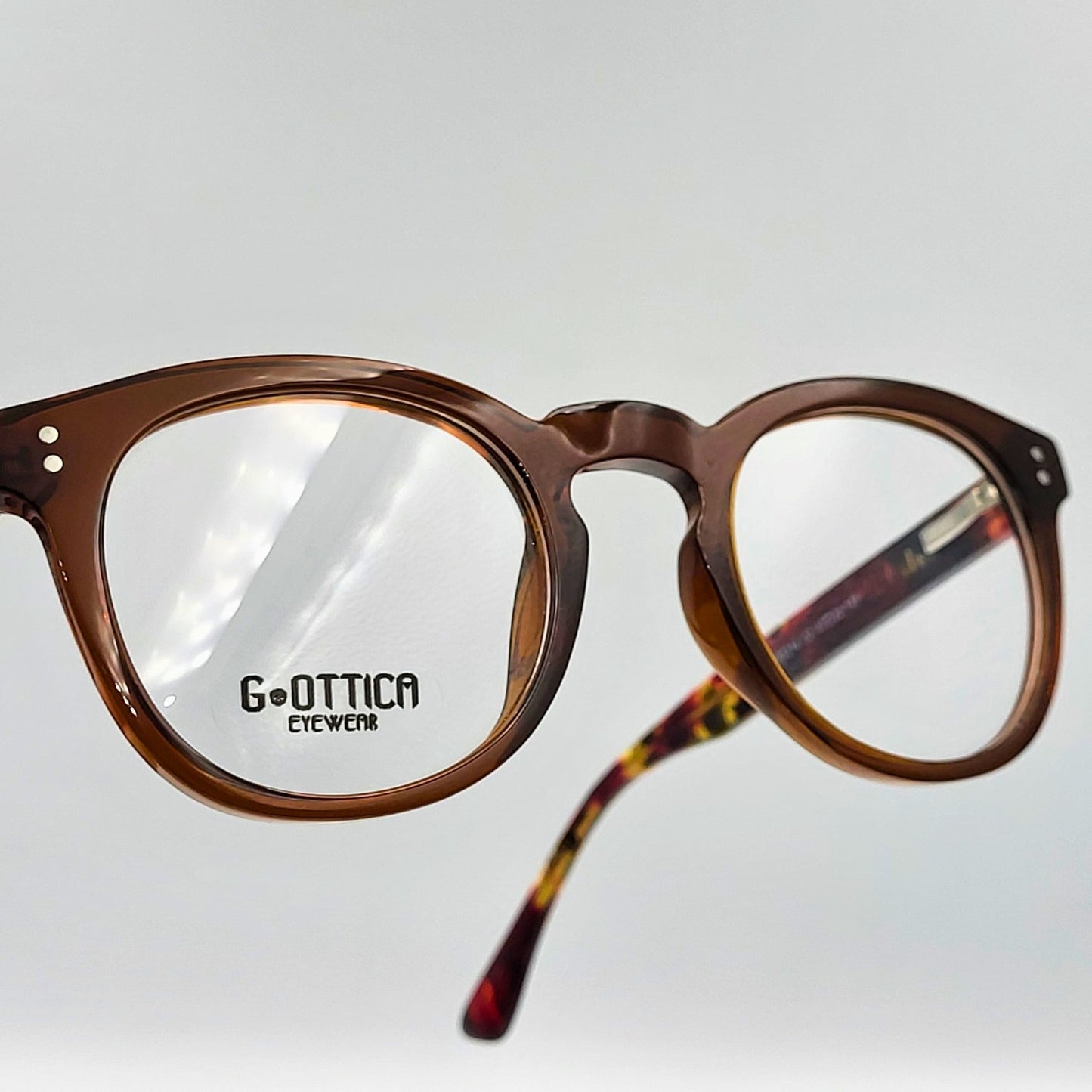 G - OTTICA 883214 - Brown Round Eyeglasses by The Nevermore – Unique Eyeglasses by Nevermore Lifestyle & Tech |